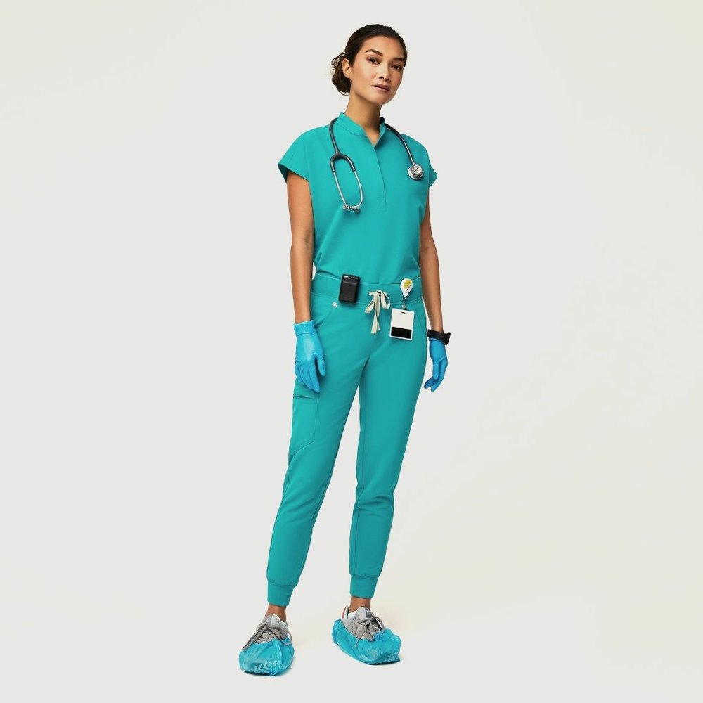 Figs Teal set top and bottom size Large (L)